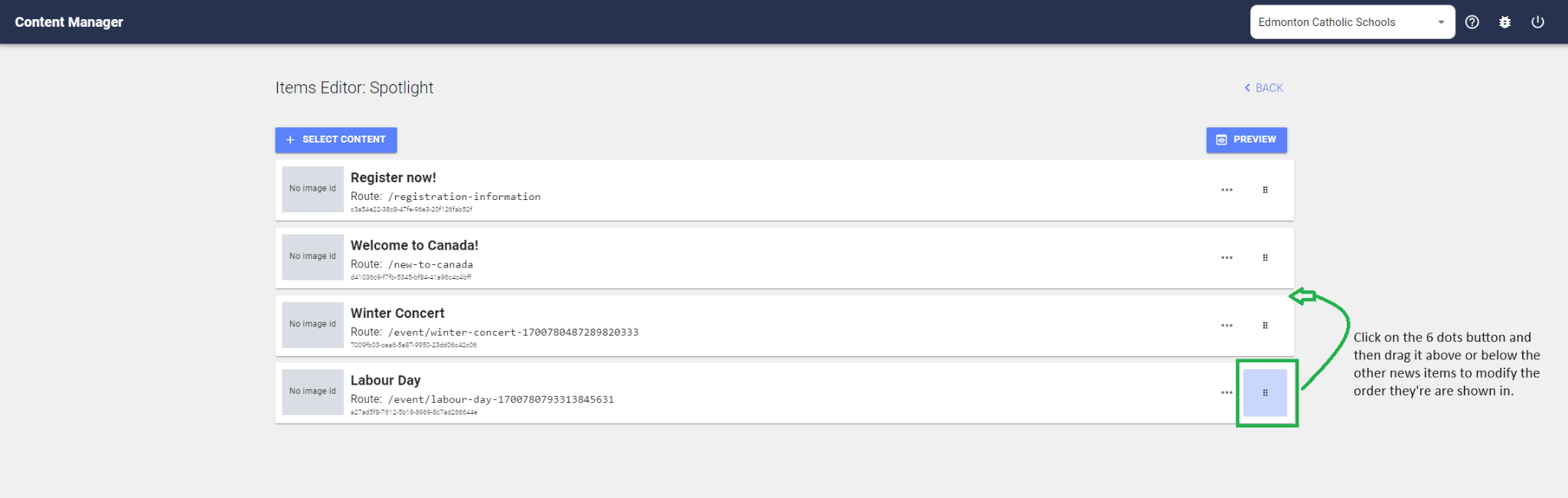 Reorganizing List Item